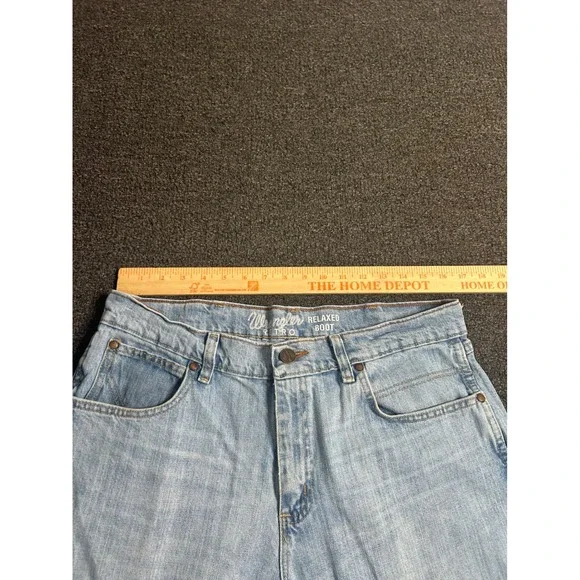Wrangler Retro Relaxed Bootcut Blue Jeans Mens 34x32 Denim Western Cowboy Ranch - Picture 7 of 10